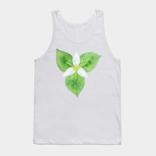 Watercolor Trillium Flower Tank Top